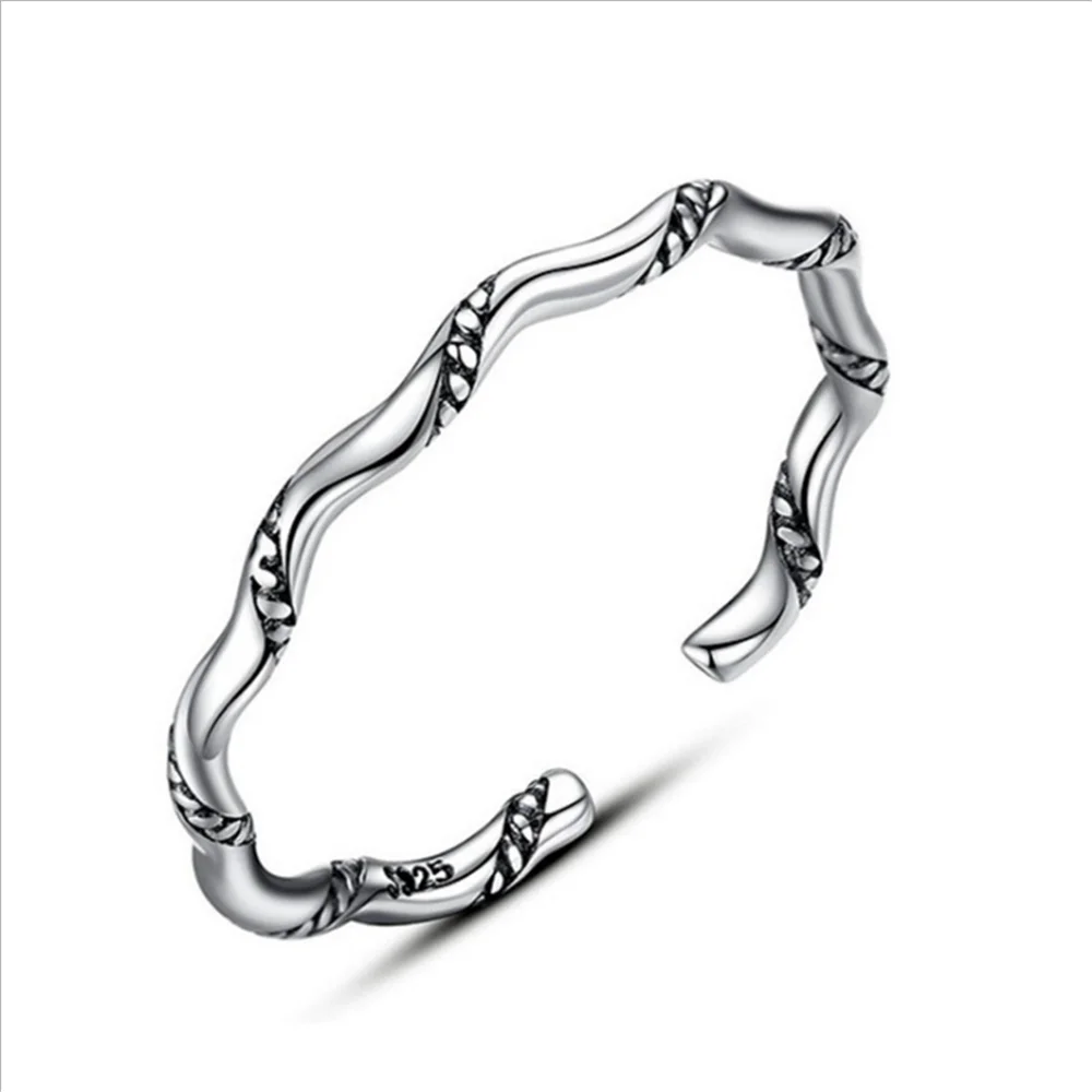 

Korean Temperament Forest Retro Twist Wave Ring Made of Old Branches Open Women's Ring Engagement Jewelry Wholesale