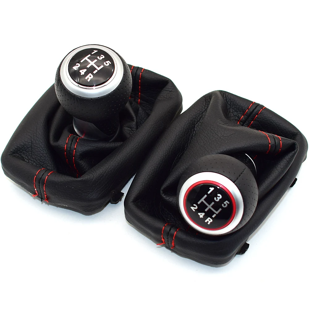 Ручка рычага переключения передач 12 мм хромированная красная линия 5/6 рычаг