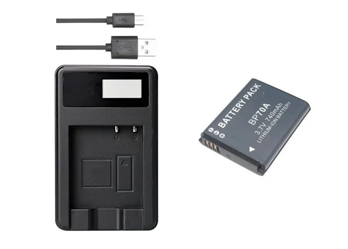 BP-70A EA-BP70A IA-BP70A BP70A IABP70A Батарея+ USB Зарядное устройство для SAMSUNG PL80, PL90, PL100, PL101, PL120, PL170, PL200, PL201 DV180F ES90 - Цвет: Черный