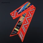 Новый дизайн, шарф в горошек, полосатый женский шелковый шарф 2020, модный платок, брендовый маленький галстук, ручка, сумка, лента, женский