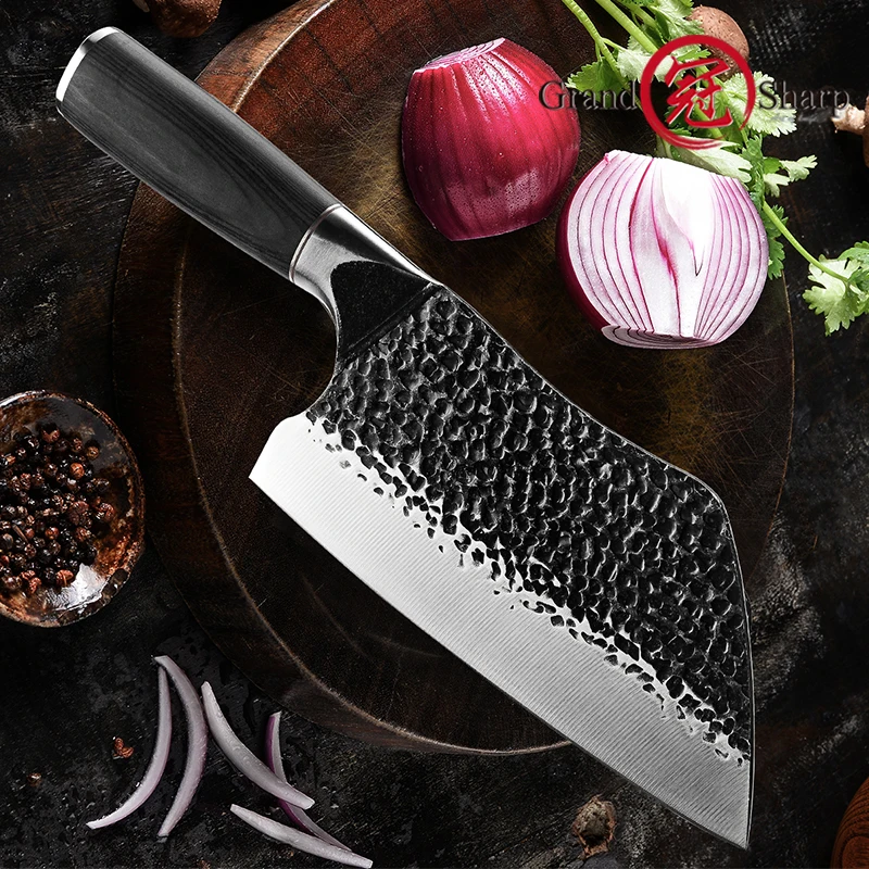 Нож мясника Grandsharp 7 5 дюйма из высокоуглеродистой нержавеющей стали | Дом и сад