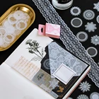 50 шт.упак. белые кружевные прозрачные милые декоративные наклейки в коробке Kawaii, планировщик для скрапбукинга, канцелярские принадлежности, японские наклейки для дневника