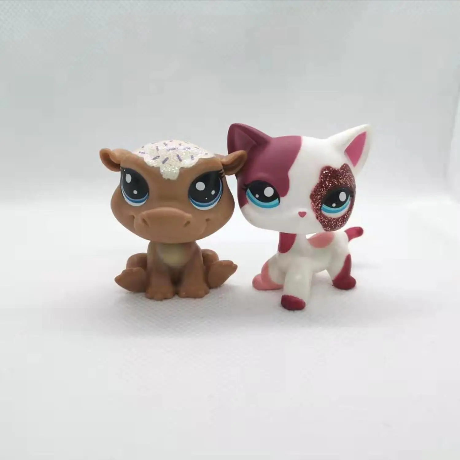 2 шт Редкие игрушки для домашних животных lps, стоящая короткая шерсть, фигурка кошки, котенок, щенок хаски, маленькая коллекция животных для подарка