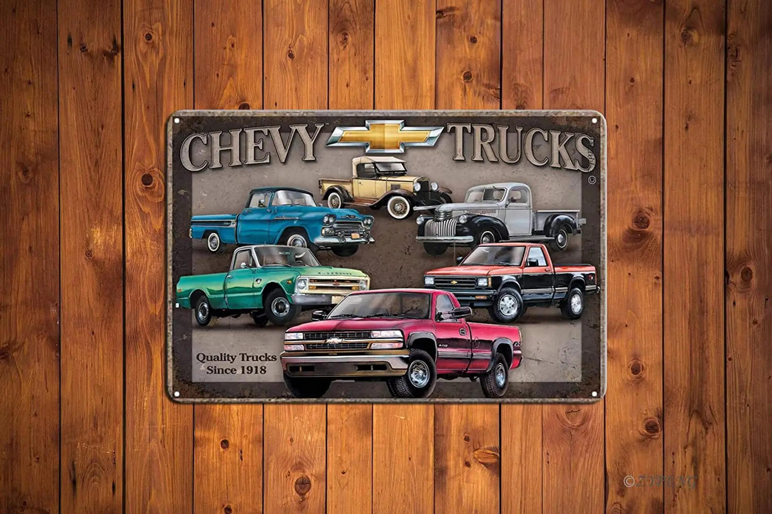 Забавные строительные знаки ZYPENG металлическая Chevy грузовик жестяной знак для