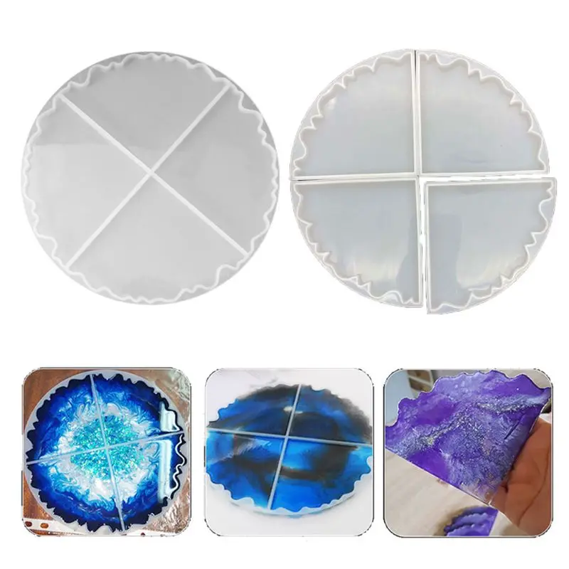 

2Pcs Silicone Interlocked Coaster Mold Irregular Cup Bowl Mats Epoxy Resin Molds