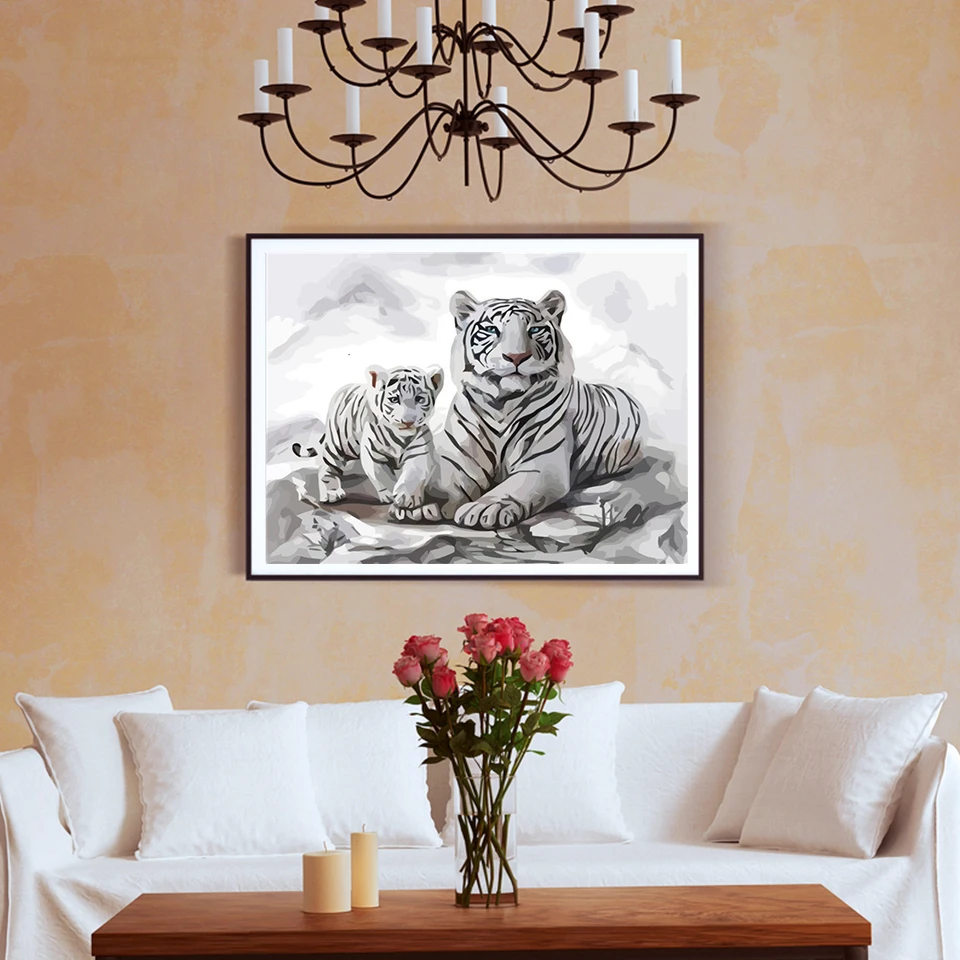 AZQSD DIY картина маслом Краски ing по номерам животных Акриловые декор для домашнего