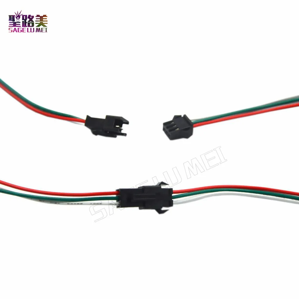 2-Pin to 5-Pin LED Wire Connector Male/Female JST SM Plug Electronic Connector - 15CM Wire Cable for LED Light Driver CCTV image 3