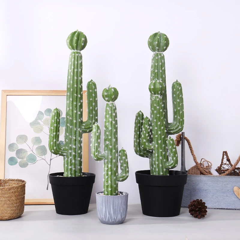 60cm Artificial Cactus Plants Foam Thorn Ball Desert Tree Large Tropical Tree Branch Fake Succulent Cactus For Home Garden Decor