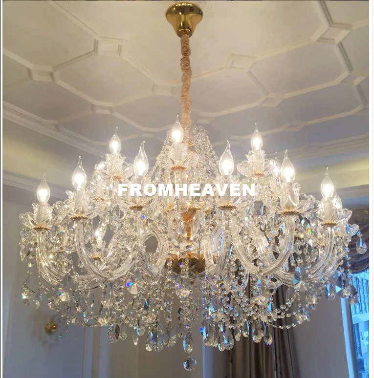 

Free Shipping Crystal Chandelier Living Room K9 Crystal Chandelier Clear Hanging Lights Fixture Wedding Decoration Pendant Lamp