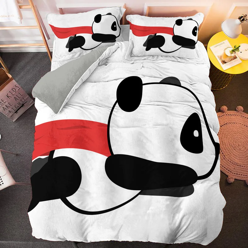 Комплект постельного белья 2/3 шт. с рисунком панды | Дом и сад