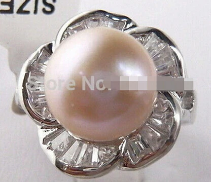 + 903 розовое Южное море жемчужное Хрустальное цветочное кольцо размер 7-9 |
