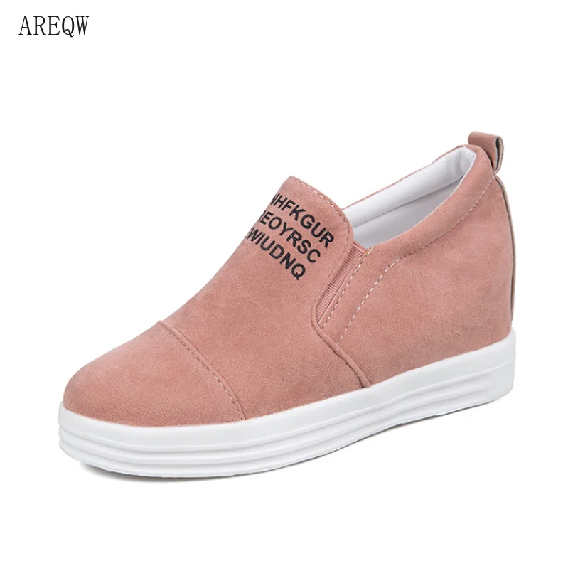 

Туфли женские на плоской платформе, дышащие, без застежки, круглый носок, лоферы, повседневная обувь, большие размеры 36-42, весна