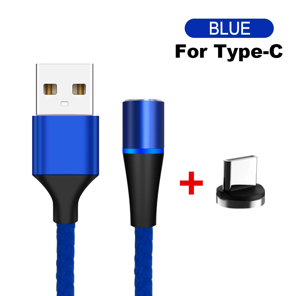 Type C Blue Магнитный кабель type C для samsung Galaxy A30 A50 S10, магнитный кабель type C для быстрой зарядки и передачи данных для Xiaomi huawei - Цвет: Type C Blue