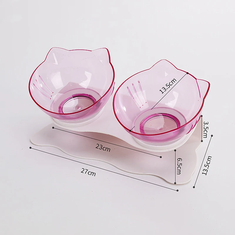

Non-Slip Double Cat Bowl Dog Bowl With Stand Pet Feeding Cat Water Bowl Transparent Pet Bowls For Dogs Feeder Product Supplies