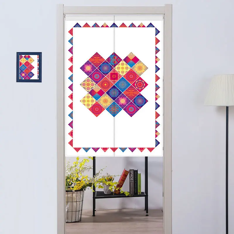 Занавеска на дверь в китайском стиле с рисунком лотоса | Дом и сад