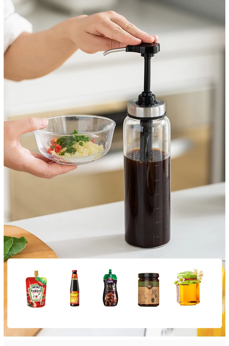 Прозрачная стеклянная бутылка для приправ банка устричного соуса бытовая