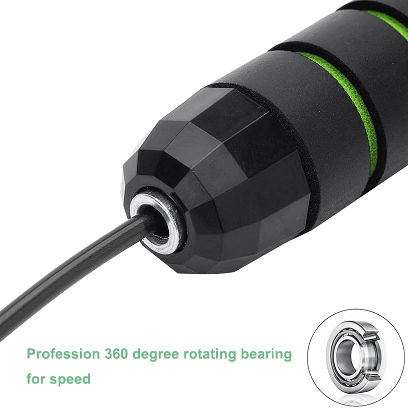 

Jump Rope, with Ball Bearing Cable Speed Rope Skipping Rope, Adjustable Jumping Rope Workout with Foam Handles