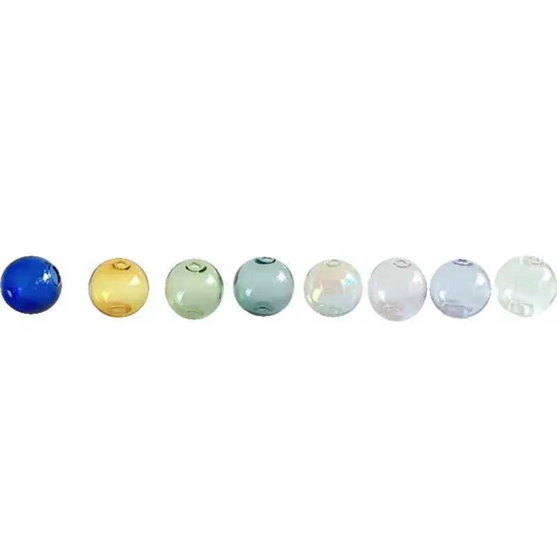 5pcs 25mm 9 Color Light bulb Globe Glass bubble round ball with double hole Diy hollow glass orbs vial pendants jewelry findings | Дом и сад