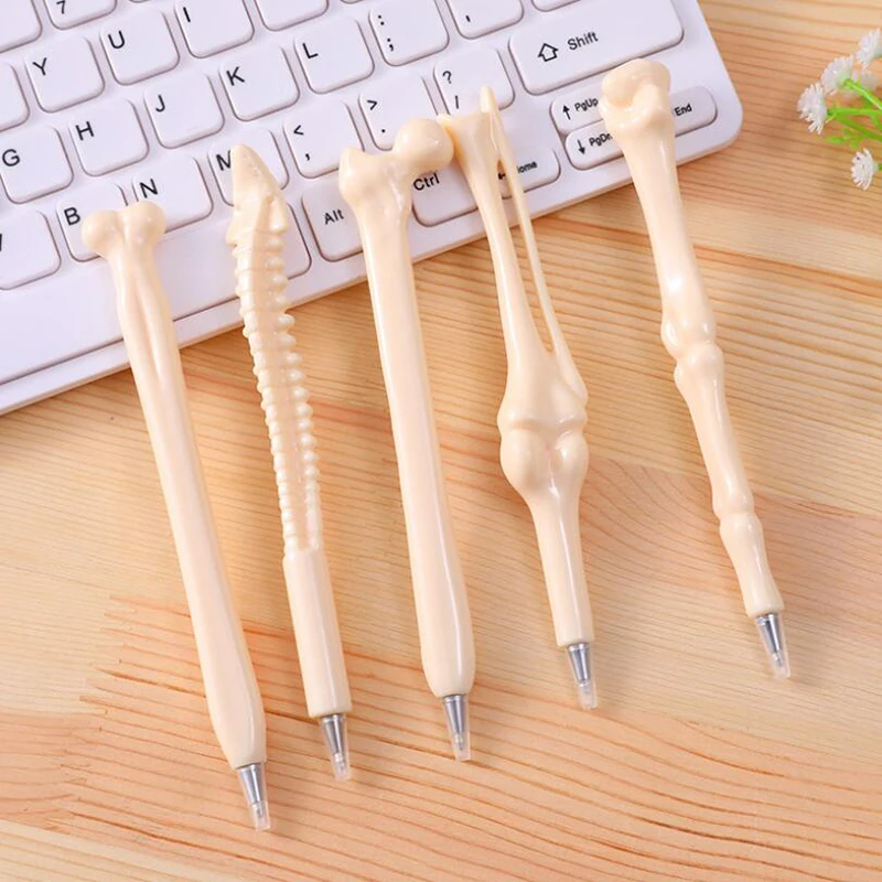 

5Pcs Funny and Realistic Bone Shape Ballpoint Pen Novelty Bone Shape Ball Point Pen Nurse Doctor Student Writing Stationery