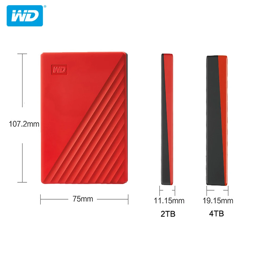 WD мой паспортный диск внешний 1 ТБ 2T 4T портативный жесткий 2 5 дюйма USB 3 0 256 AES cryptage HD