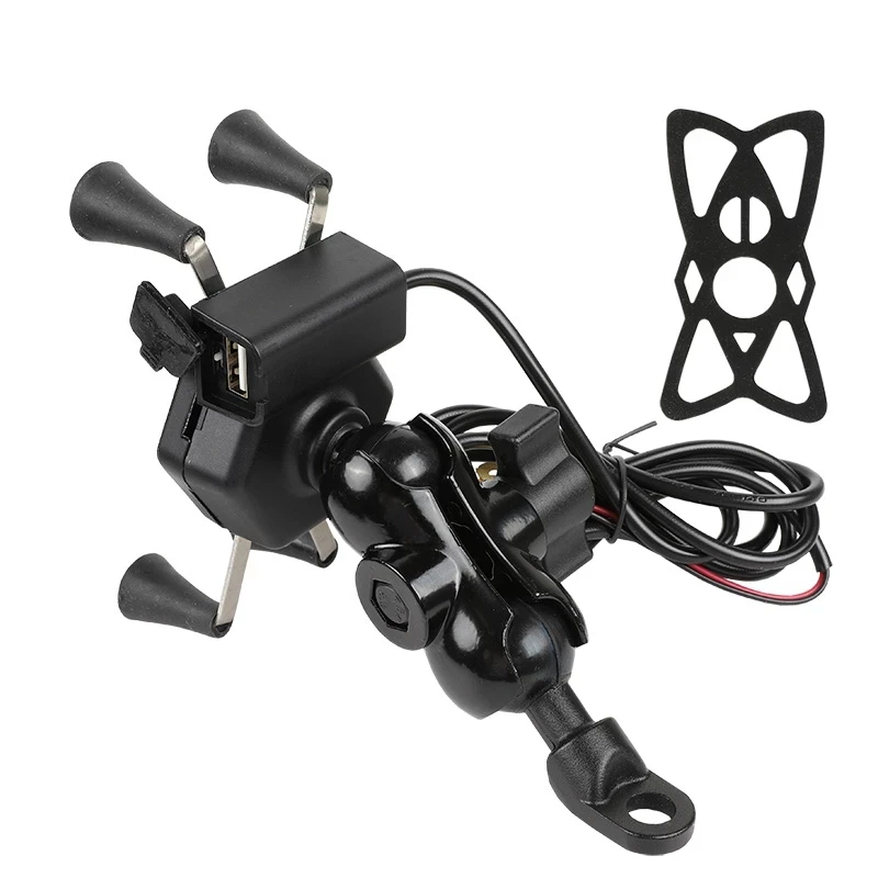 universal motorcycle bike cell phone mount holder wusb charger rearview mirror smartphone holder ball mount for ram accessories free global shipping