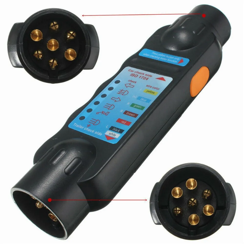 12V Truck Trailer Plug Socket Tester Wiring Circuit Light Test Tool Car Testing 7 Pin Durable | Инструменты
