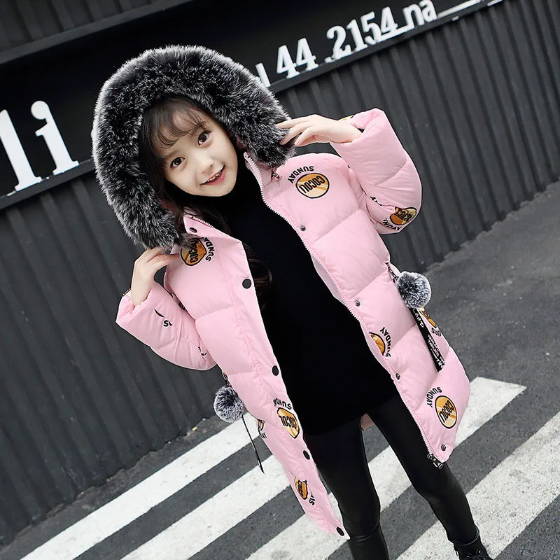 Зимнее детское толстое хлопковое пальто для девочек куртки теплая верхняя
