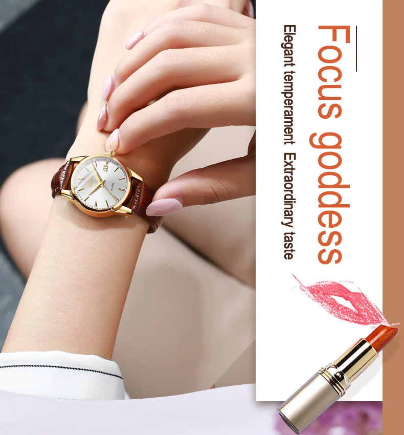 OLEVS Простые Модные женские часы relojes mujer кожа день с датой часы женские светящиеся руки водонепроницаемые Wist часы