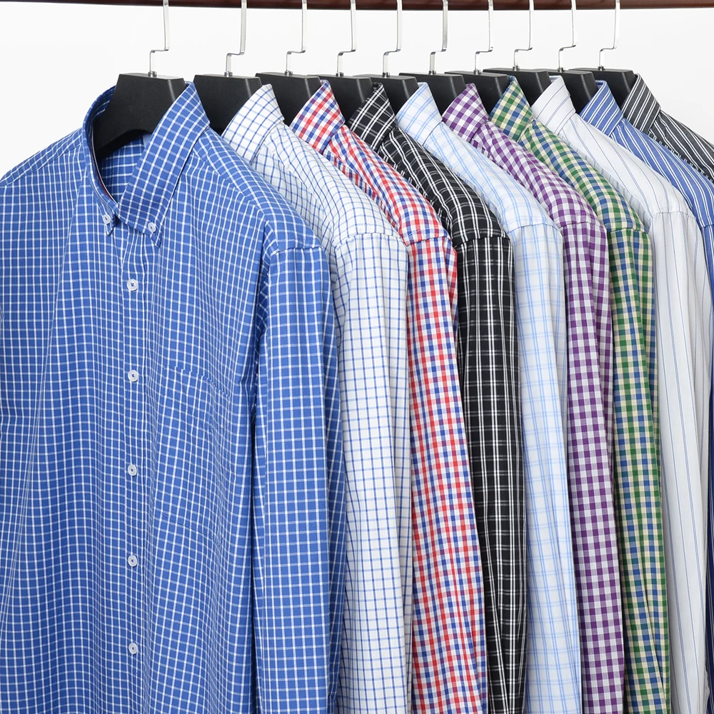 

Plus Size Men's business casual long sleeve shirt 2020 autumn new Loose cotton Plaid shirt Male brand 5XL 6XL 7XL 8XL 10XL 12XL