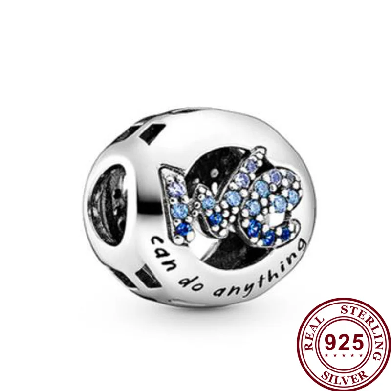 

100% 925 Sterling Silver Bead Creative Trend Letter Beads Fit Pandora Women Bracelet & Necklace Diy Jewelry