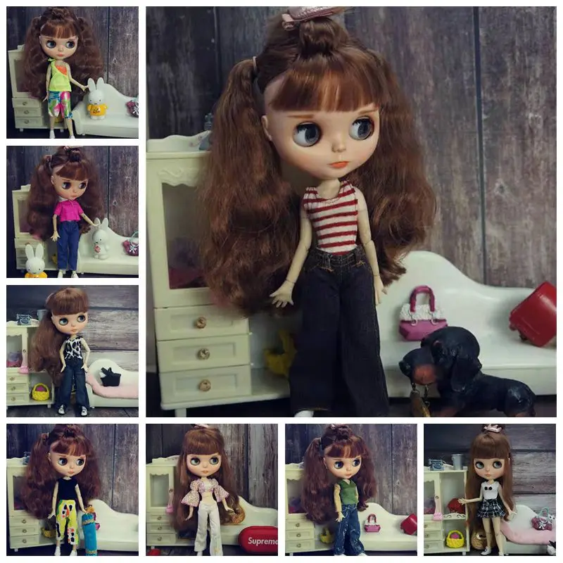 

Fashion Blythy Doll Clothes Set Outfits Coat Tank Top Skirt Dress Pants Trousers For Blyth 1/6 BJD Dolls Accessories Kids Toys