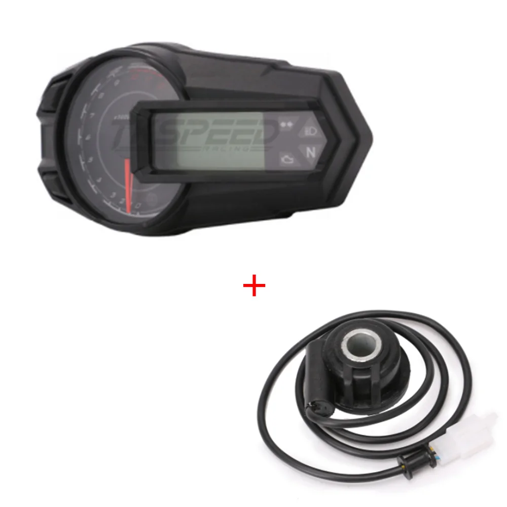 With sensor-B Светодиодный спидометр для мотоцикла с подсветкой, одометр, тахометр Kmh, Универсальный датчик спидометра для мотоцикла 12000RPH - Цвет: With sensor-B