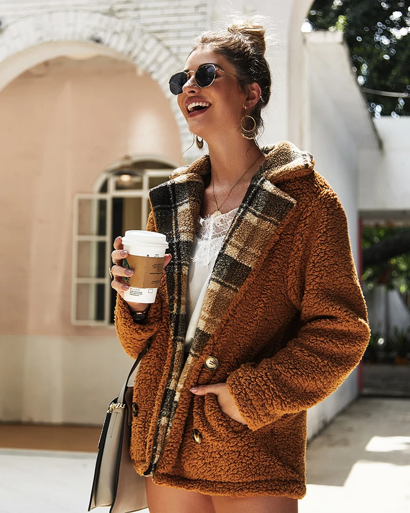 

Women cardigan coat European and American fashion coat 2019 autumn and winter new Flocking Ladies' tops