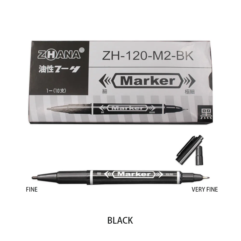 5 шт. 0 мм и 1 перманентные маркеры для татуировок тонкие черные синие красные