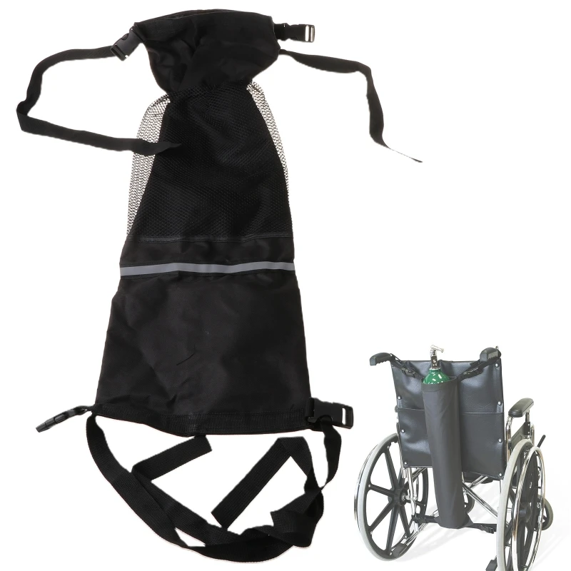 

Wheelchair Oxygen Cylinder Bag Universal Wheel Chair Oxygen Tank Oxford Cloth Storage Pouch with Reflective Stripe J60D