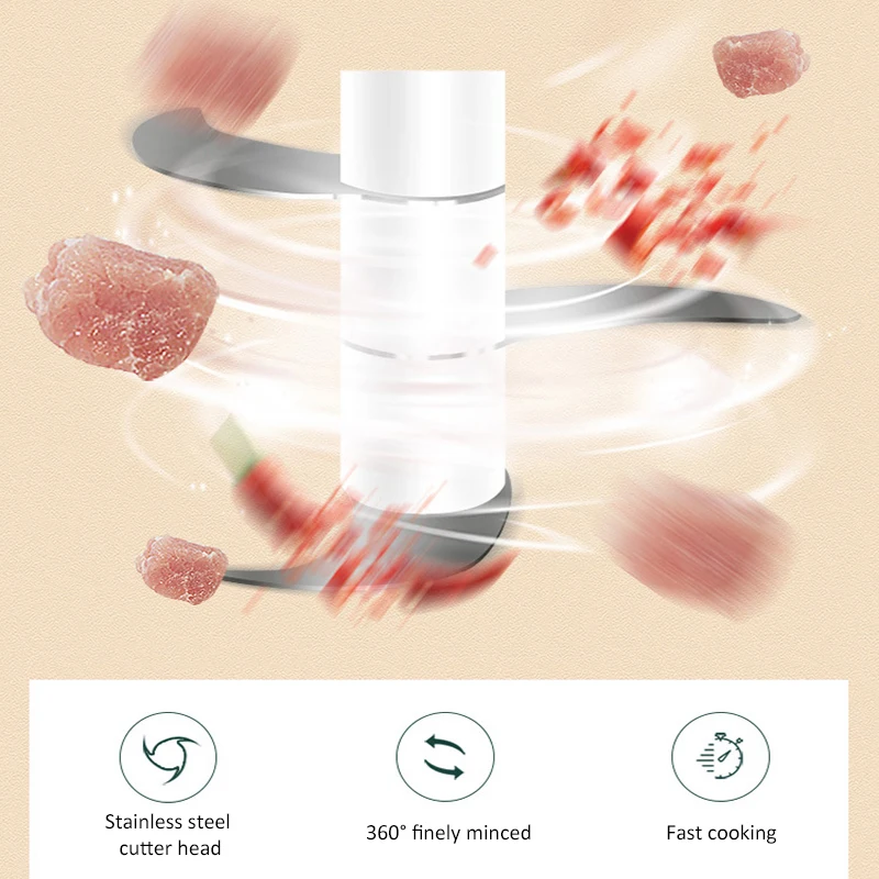 

100/250ml Garlic Masher Press USB Electric Mincer Vegetable Chili Meat Grinder Food Crusher Chopper Cutter Kitchen Accessories