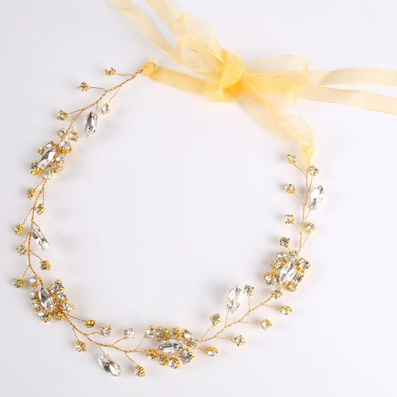 свадебные украшения для волос Ободки женщин с блестящими кристаллами и жемчугом