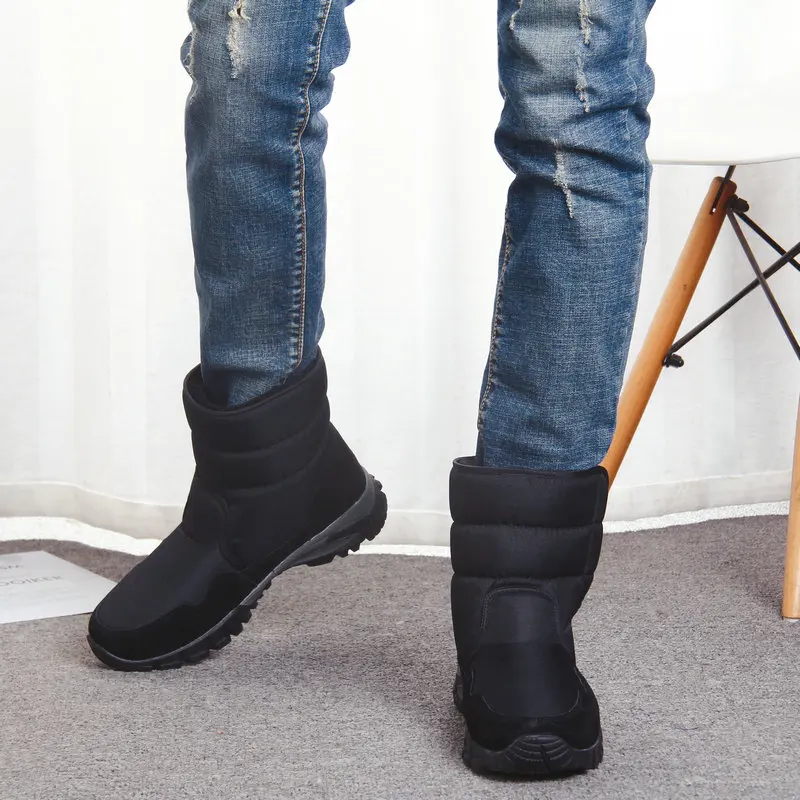 Мужские ботинки 2020 г. Новые зимние Ботинки Зимняя обувь Большие размеры черные