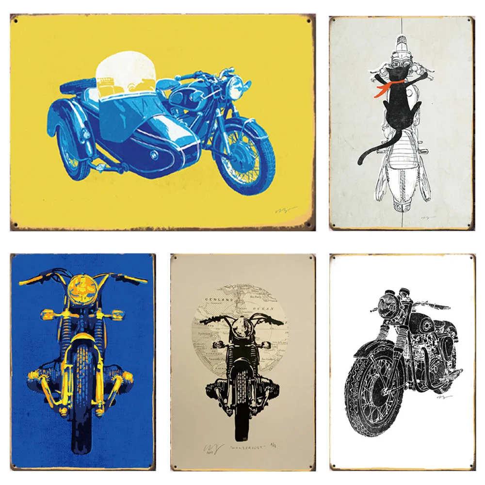 Мотокросс Винтаж плакат металлическая жестяная вывеска мотоцикл металлический