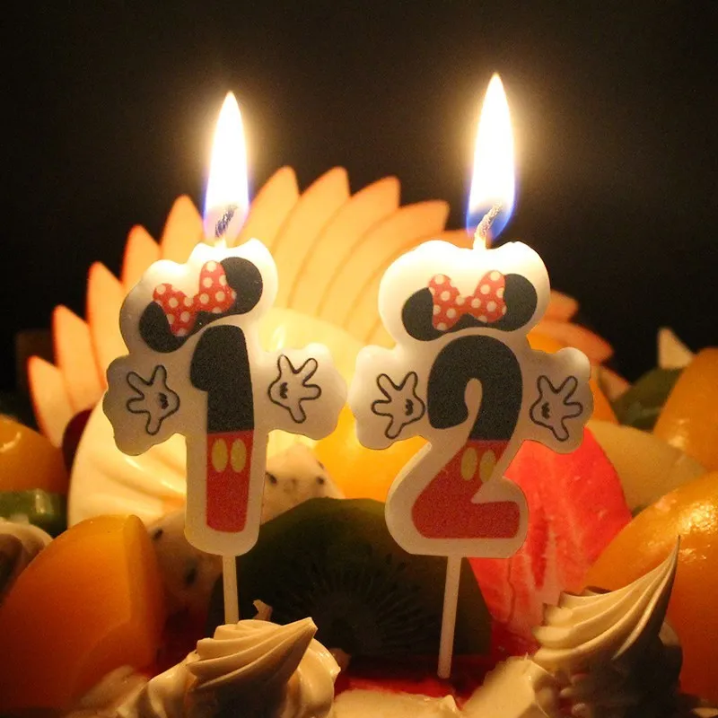 Мультфильм торт ко дню рождения цифры свечи Anniversaire Дети Взрослые Девочки Мальчики детское шоу кекс Топпер вечерние украшения 0 1 2 3 4 5 6 7 8 9