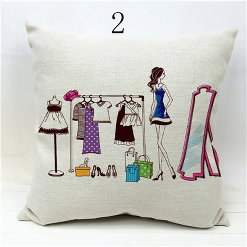 

Family Girl Soft Linen Cushion Cover, Size 45x45cm, Home Bedroom Office Decoration Cushion Cover, Hotel Decoration Cushion Cover