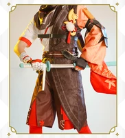 game genshin impact kaedehara kazuha cosplay costume handsome printed kimono combat uniform activity party role play clothing