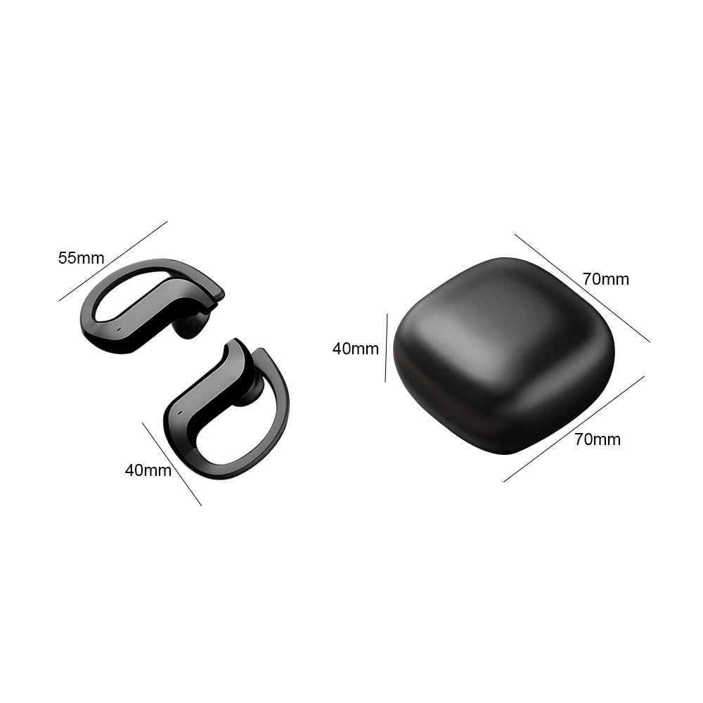 

Wireless Bluetooth Sport Ear-Hook Headphones Tws 9D Stereo Headset Noise Canceling Earphones In-ear LED Display Earbuds With Mic
