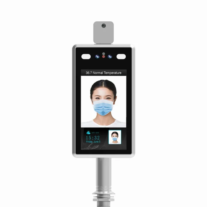 

7 inch Color Screen Face Recognition Time Attendance and Facial Access Control System with Temp Sensor