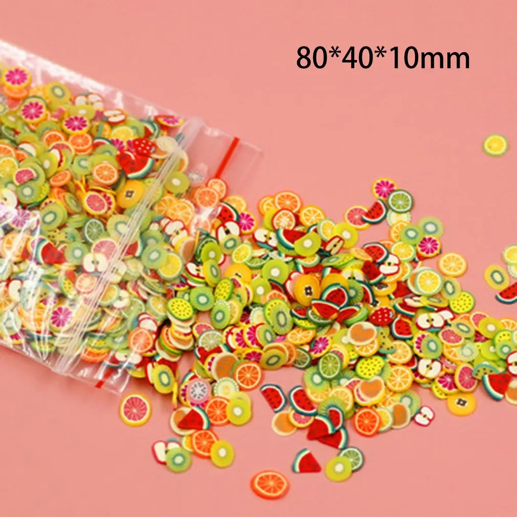 

1000pcs/Set 3D Nail Art Stickers Fruit Star Tie Flower Soft Ceramic DIY Slice Tiny Decor Decoration Nail Decals
