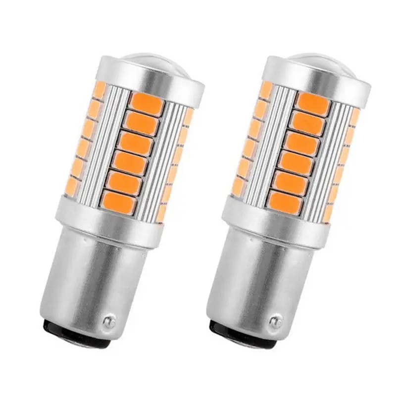 

2PCS Amber P21W 1156 BA15S LED Bulb 5730 SMD Super Bright Car Light bulb