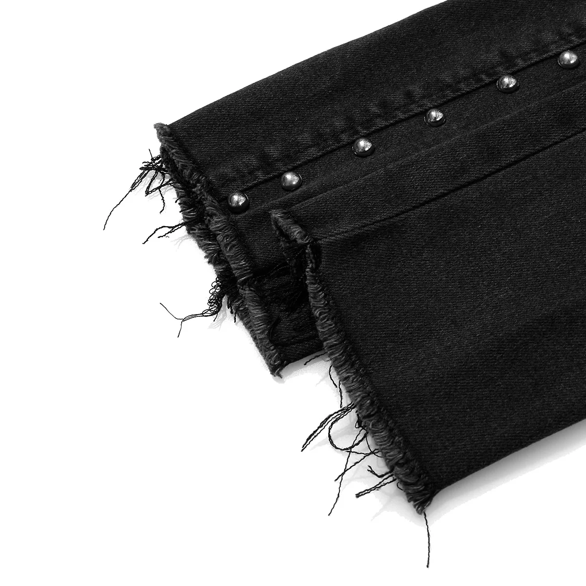 

20A/W Women's Jeans High Waist Two Buttons Heavy Metal Cannon Ball Edge Hip-hop Punk Street Nine Points Small Leg Pants
