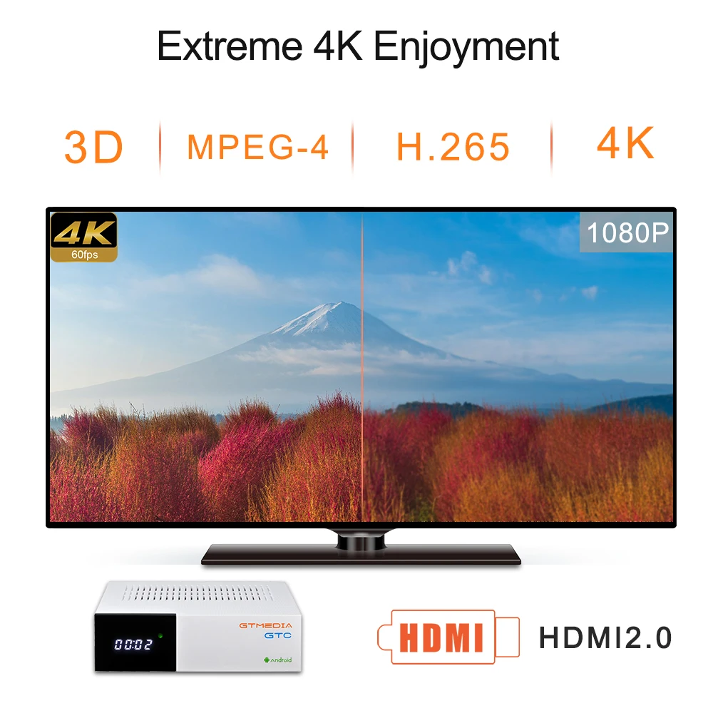 GTMEDIA GTC DVB T2 S2 C ISDB T декодер ТВ DVBT2 тюнер android BOX Поддержка Клайн M3u Смарт Декодер