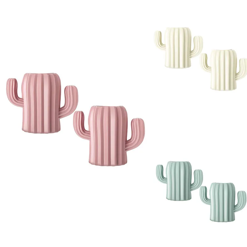 

2 Pcs Cactus Pen Holder, Desktop Supplies for Student Storage Box