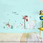 Детские слон кролик получение почты обои для детской комнаты спальня декоративная стена для детского сада мультяшная наклейка животное DIY подарок ПВХ наклейка